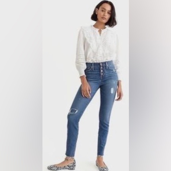 J. Crew 10” Toothpick Button Fly Skinny Jeans in Hartley Wash - Picture 1 of 6